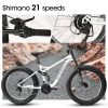 A26309 26 inch Mountain Bike,Full-Suspension 21 Speeds Drivetrain with Disc-Brake MTB Bicycle, 26*4" Fat tire Bike for Men or Women.