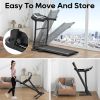 Folding Treadmill Electric Running Machine 2.5HP Motor 300LBS Weight Capacity Walking Jogging Machine with 3 Level Incline 12 Preset Programs for Home