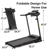 Folding Treadmill with Incline 2.5HP 12KM/H Electric Treadmill for Home Foldable, Bluetooth Music Cup Holder Heart Rate Sensor Walking Running Machine