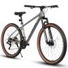 A27312 Ecarpat Mountain Bike 27 Inch Wheels, 21-Speed Mens Womens Trail Commuter City Mountain Bike, Aluminium Frame Disc Brakes Thumb Shifter Front F