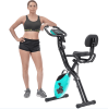 Folding fitness car fitness upright and horizontal X-Bike 10 class adjustable resistance, arm band and backrest studio home and garage gym Full-body e